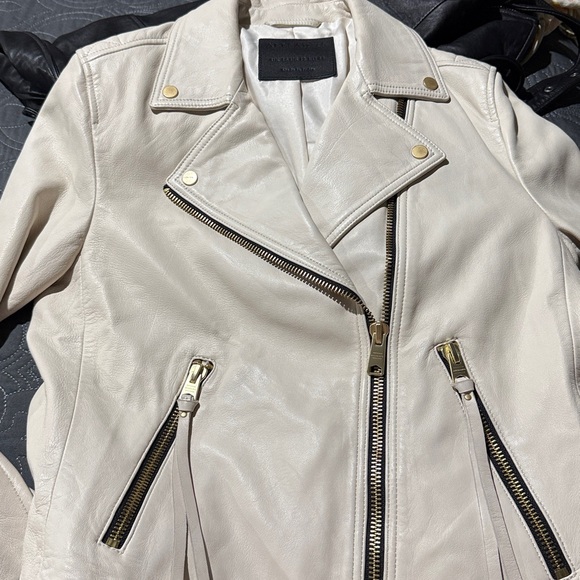 All Saints Dalby Leather Biker Jacket - Picture 10 of 14